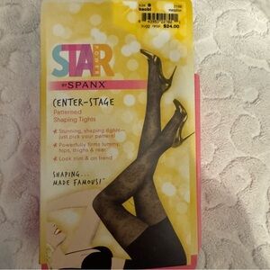 Spanx Star Power Center-Stage Patterned Medallion Lace Shaping Tights B NEW